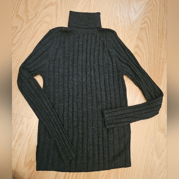 NWT Banana Republic ribbed wool turtleneck size S grey - Picture 1 of 3